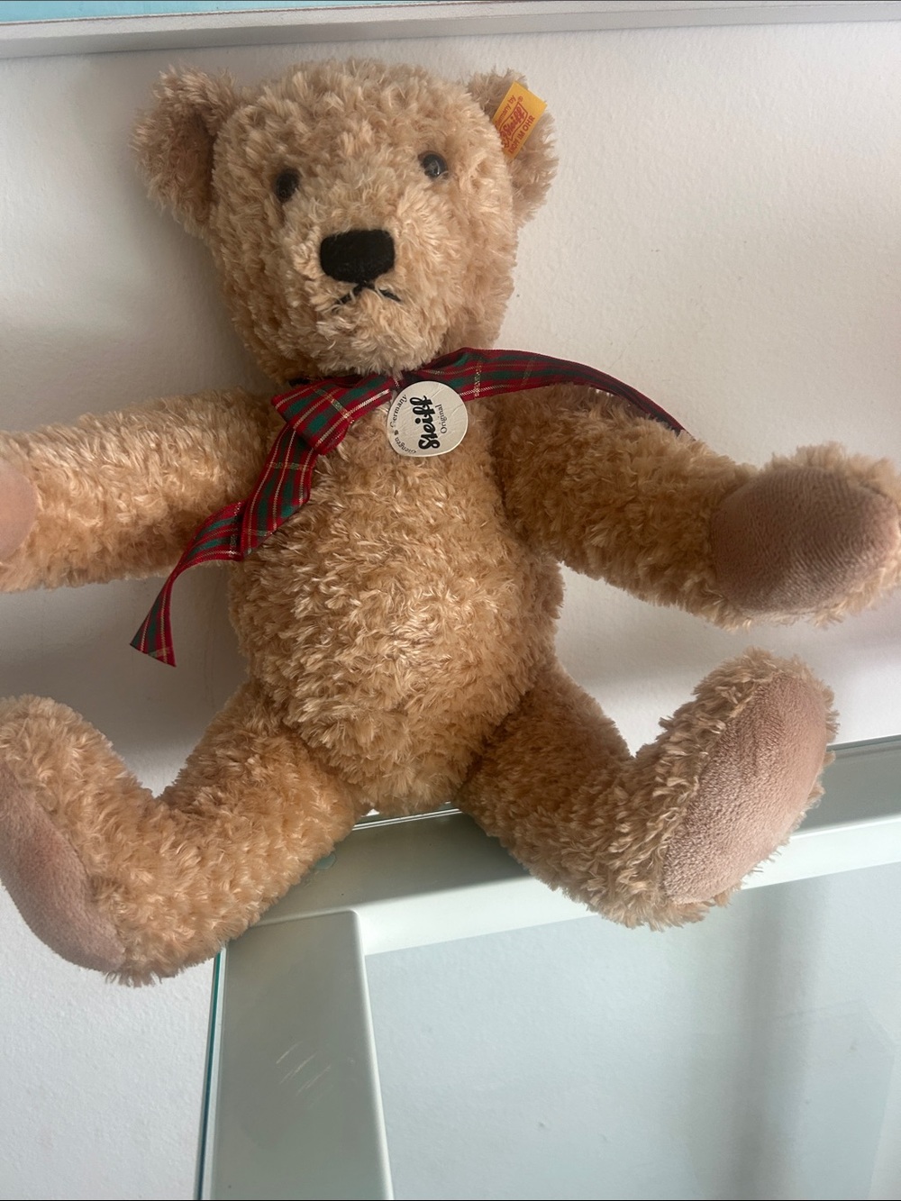 Steiff Teddy Bear Plush Stuffed Animal Brown new with tags 12 inches tall while